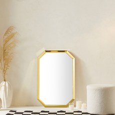 퍼피노 팔각 화장대 거울 600 x 900 mm 방문설치, 골드