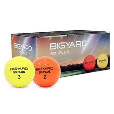 BIGYARD Nexen SD Plus 高爾夫球 黃色 15入 + 橘色 15入 兩層球套組, 1套, 橘色 + 黃色