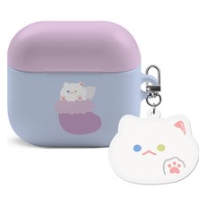 아이무이 냥이퍼피 에어팟4 아크릴 키링 하드 케이스, 양말 터키쉬앙고라, 1개