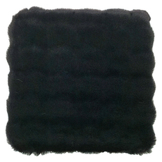 露營車宿用柔軟極細纖維人造毛雲朵方形毛絨坐墊, 黑色