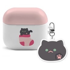 아이무이 냥이퍼피 에어팟4 아크릴 키링 하드 케이스, 양말 러시안블루, 1개