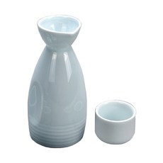 Time Leisure 日式陶瓷清酒溫酒壺/分酒器禮盒組 粉青, 清酒壺 + 清酒杯, 1組