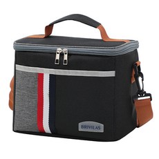 BRIVILAS The Bella 方形三色亮點帆布保溫保冷袋, 黑色, 1個