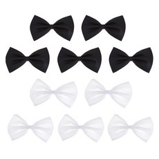 파티공구 공단 나비 넥타이 2종 5p 세트, 블랙 + 화이트, 1세트