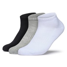 tesla 運動腳踝襪 3入組, 1套, 黑色, 灰色, 白色