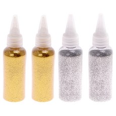 Party09 亮粉 金色 2入 + 銀色 2入 組合 60g, 1套, 隨機出貨(金色粉), 銀色