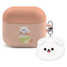아이무이 냥이퍼피 에어팟4 아크릴 키링 하드 케이스, 양말 말티즈, 1개