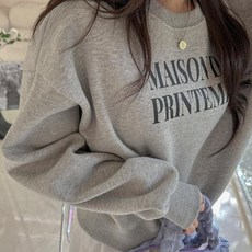 saystyle 女款 Printemps 字母印花 短版 內刷毛 大學T