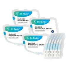 Dr.Taylor 矽膠牙間刷 彎曲型 藍色, 12入, 5個, 6.5cm