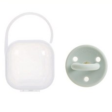 Motherworks 韓國製造 嬰兒用矽膠奶嘴 + 奶嘴盒套組, 1套, 單一尺寸(0~36個月), 鼠尾草綠