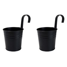Onup 鐵製掛架花盆, 黑色, 2個