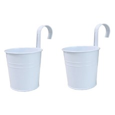 Onup 鐵製掛架花盆, 白色, 2個