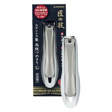 GREEN BELL 綠鐘 TakumiNoWaza 匠之技 GREENBELL 不鏽鋼塑膠防飛濺指甲剪 L尺寸 G1201, 1個, 銀色