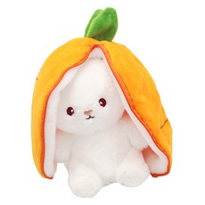 agaplus 藏在紅蘿蔔裡的害羞兔子玩偶, 橘色, 24cm, 1個