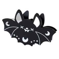 黑樹萬聖節心情彩色點髮夾別針蝙蝠, 黑色, 1個