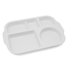 LIVING MATE 幼兒用PC粉彩餐盤, 白色, 1個