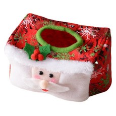 黑樹聖誕裝飾方形面紙盒套, 紅色, 1個