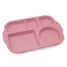 LIVING MATE 幼兒用PC粉彩餐盤, 粉紅色, 1個