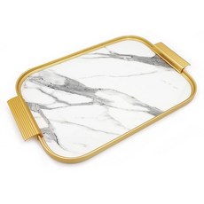 케이멧 서빙트레이 S16, 화이트마블 + 골드, 1개