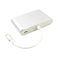 Max+ 蘋果影音傳輸線 Lightning to HDMI VGA MHL 銀色, 單一商品, 1
