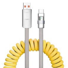 아더어스 스프링 팝 아이폰 고속충전 A타입-C타입 케이블, 65cm, 옐로, 1개 65cm, 옐로, 1개