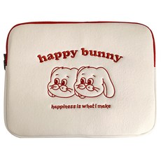 Winniz Twins Happy Bunny 角色筆記型電腦保護套 WZFLP298-W15, 白色, 1個