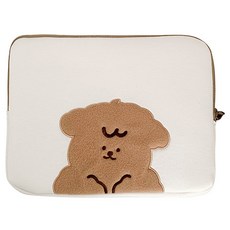 Winiz 可愛貴賓狗角色筆記型電腦收納包 保護套 WZFLP277-BI15, 1個, 米色