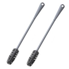 hillo 簡易矽膠杯瓶清潔刷, 2個, 灰色