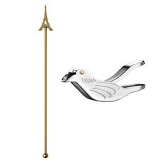 Casabeni 不鏽鋼雞尾酒高球杯居家調酒艾菲爾搗棒 + 鳥形榨汁器組合, 金色(搗棒), 1套