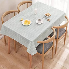 데일리네스트 인테리어 프리미엄 식탁보, 소프트 블루 체크, 1개, 137 x 152 cm