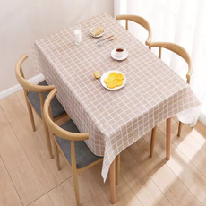 데일리네스트 인테리어 프리미엄 식탁보, 브라운 체크, 1개, 137 x 152 cm