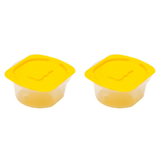 하리보 골드베렌 푸드컨테이너 전자렌지 용기, 옐로우, 2개