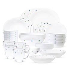 Bacile 歐洲洋甘菊6人餐具組 42入, 1套, 白色, 飯碗 6件 + 大碗 6件 + 小菜碟 4件 + 個人盤 6件 + 麵碗 4件 + 義大利麵碗 4件 + 方形小盤 4件 + 方形大盤 2件 + 方形沙拉碗 2件 + 馬克杯 360ml x 4件