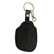 MAYTON 車用皮革鑰匙包 + O型環 + 輔助貼紙套組 現代 4按鍵, 黑色(鑰匙包), 緞面鎳(環), MH114