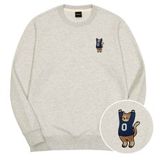 okstar 男女通用 萬歲貓 刺繡 特厚雙面棉 大學T 4SSP002