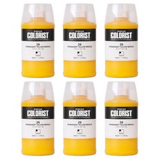 신한화구 컬러리스트 보틀 트위스트 포스터 컬러 26번 퍼머넌트 옐로 미들 6p, 40ml, 1색