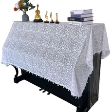 Toppia 簡易鋼琴罩 140 x 200 cm, 白色緞帶, 1個
