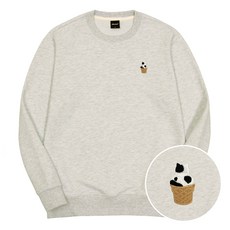 okstar 男女通用 餅乾奶油貓咪刺繡 特厚棉 大學T 3SSP014