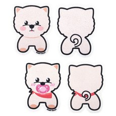 Sunny&Enjoy 零浪費植物性纖維壓縮菜瓜布 博美熊 媽媽 2p + 寶寶 2p 組, 1套