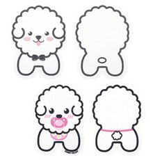 Sunny&Joy 零浪費植物纖維壓縮洗碗海綿 比熊犬 媽媽 2入 + 寶寶 2入 組, 1套