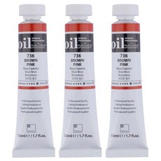 신한화구 전문가 유화물감 3개입, 50ml, 736번 브라운 핑크