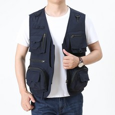 선빛 남성용 낚시 등산 포켓 수납 현장 엘츠온 작업 조끼