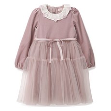 Perimitz 女童絲絨網紗拼接連身裙 P2441O65510