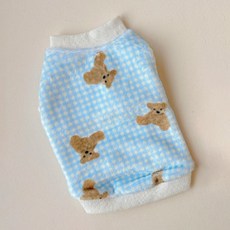 코코스튜디오 반려동물 릴리체크 수면 티셔츠, 스카이, 1개