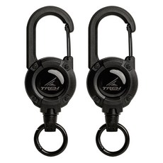 TREX 登山 釣魚 鋼絲 伸縮扣環 捲線器架, 黑色, 2個
