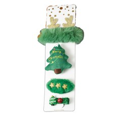 黑樹聖誕配件可愛髮夾套裝, 1套, 聖誕樹