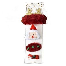 블랙트리 크리스마스 소품 귀여운 헤어핀 세트, 산타, 1세트