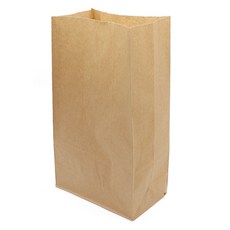 素色牛皮方底紙袋 中, 500個, 1入