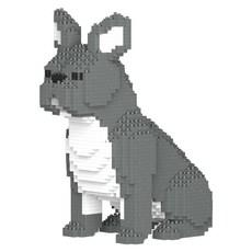 坐姿法國鬥牛犬積木 M 大型, 灰色, 1個