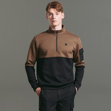 Cleveland GOLF 男士緩衝感面料拼色半拉鍊長袖T恤 CGMLT43906